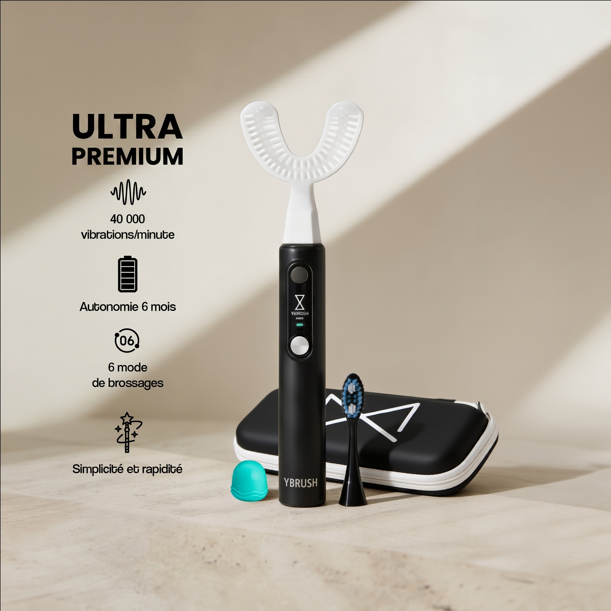 Y-Brush Ultra Premium - Electric Sonic Toothbrush for Adult with accessories